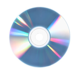One shiny compact disc isolated on white