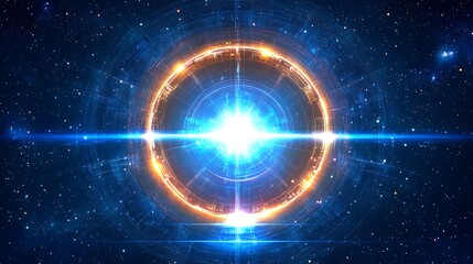 Obraz premium Cosmic Portal Glowing Brightly In Deep Space