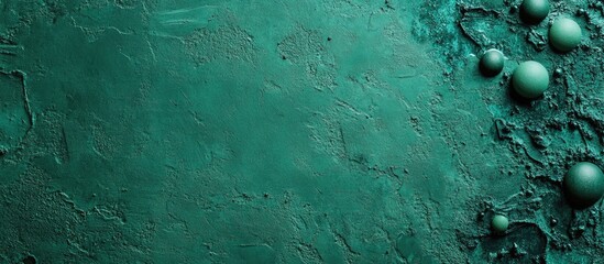 Textured green background with colorful elements and ample blank space for text or graphic overlay design concepts