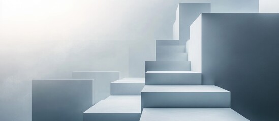Fototapeta premium Abstract Steps Symbolizing Progress and Growth with Space for Text and Light Background