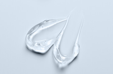 A swab sample of a moisturizing cosmetic gel body cream.