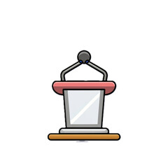 Cartoon Style Podium with Floating Lights, Vector