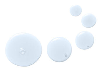 A sample of a moisturizing gel or serum for the skin. Isolated on white