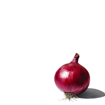 A fresh red onion isolated on a white background