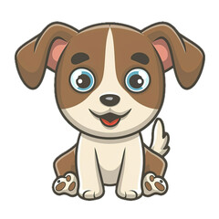 Sleeping Puppy, Cute Cartoon Style, Vector Art