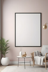 Fototapeta premium Pinterest | building and architecture | Interior mockup illustration with decor, 3d render, white wall with blank board