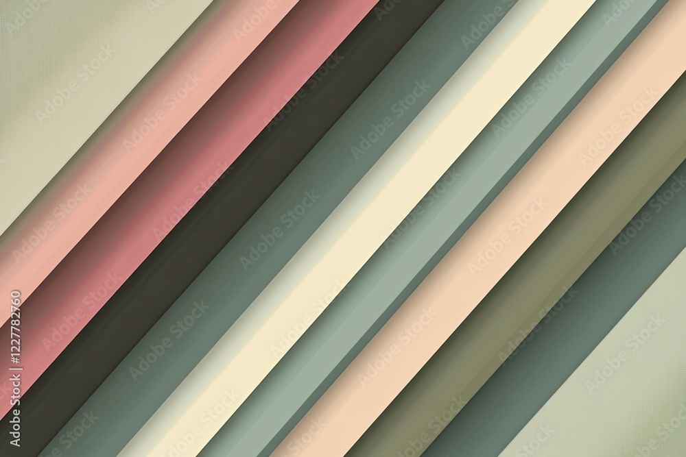 Poster Colorful diagonal lines creating a modern abstract pattern on a textured background. Generative AI