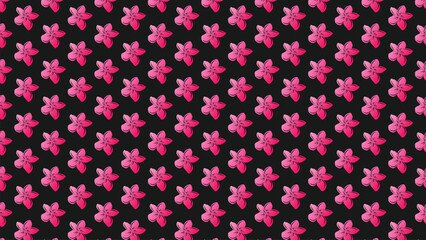 Elegant Pink Flowers Pattern on Sophisticated Black Background