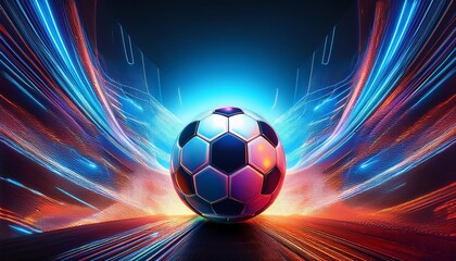 Naklejka premium soccer ball on fire