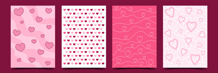 Love heart decorative pattern banner design template. Usable for Valentine's Day promotions, cards, posters, cover, and social media post