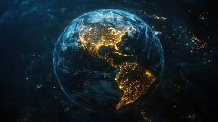 Fototapeta premium a planet with a lot of lights on it