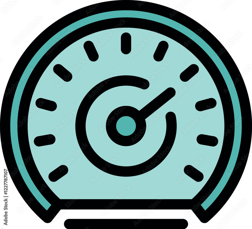 Poster speedometer reaching its maximum performance, indicating high speed and optimal engine power