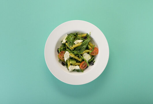 tasty and healthy salads in a plate on a beautiful background