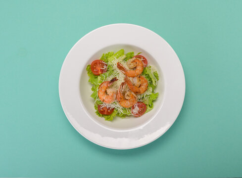 tasty and healthy salads in a plate on a beautiful background