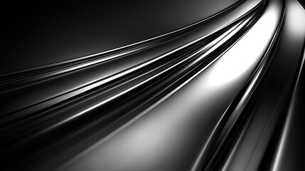Abstract Black And White Metallic Swirling Lines