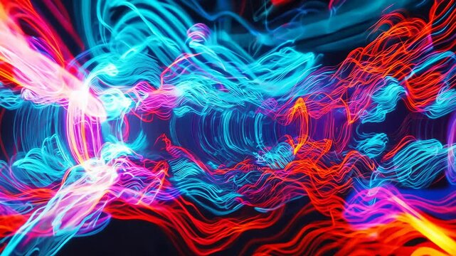 Vibrant quantum wave interference pattern. Abstract visualization of quantum mechanics, wave-particle duality, and energy dynamics.