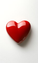 Obraz premium 3D heart shape in red on a white background