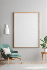 Pinterest | building and architecture | Interior mockup illustration with decor, 3d render, white wall with blank board