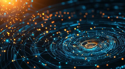 Dynamic abstract technology swirls digital space visual art futuristic environment close-up view innovation concept