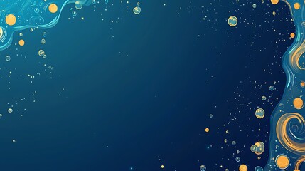 Abstract Celestial Swirls With Bubbles And Stars