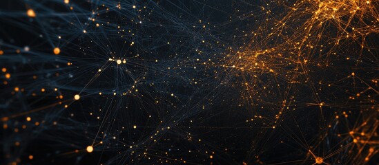 Global Network Connectivity Concept with Data Transfer Visuals and Empty Space for Text Representation