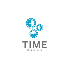 Time clock logo design template