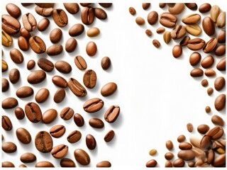 Obraz premium coffee beans on a white background