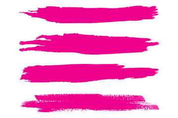 Obraz premium Set of abstract horizontal grunge background templates. Vector black spots with jagged edges. Hand drawn brush strokes isolated on white. For text, advertising, texture design