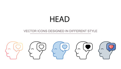 Head icon design with white background stock illustration
