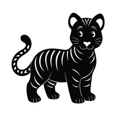 vector illustration of cartoon tiger