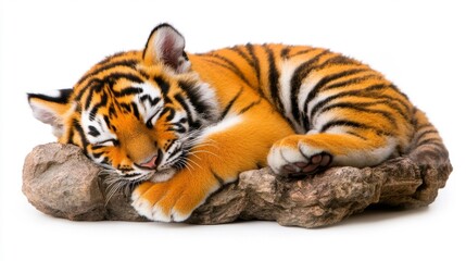 Obraz premium Playful Bengal Kitten with Dramatic Coat and Bright Green Eyes on White. Generative AI