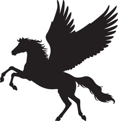 Pegasus silhouette vector illustration on white background