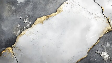 Abstract Grey and White Texture with Gold Accents