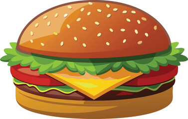 Hamburger close-up isolated on a white background