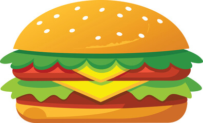 Hamburger close-up isolated on a white background