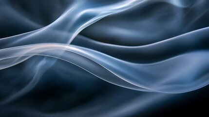 Obraz premium Abstract Blue Smoke Waves Flowing Gracefully