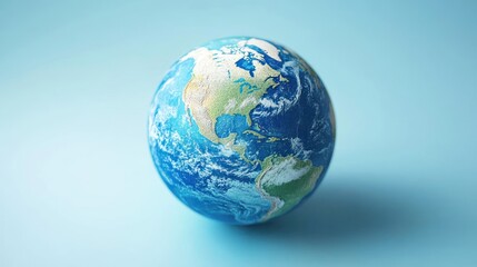 Fototapeta premium Globe on blue background representing Earth and its beauty