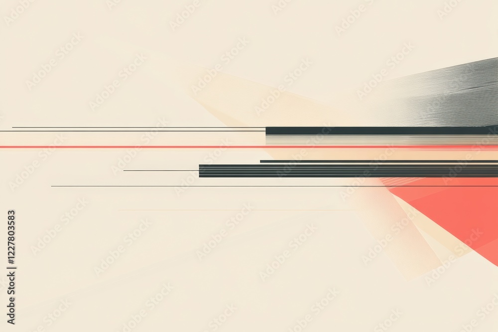 Leinwandbilder abstract digital artwork featuring lines and shapes in harmonious colors, conveying a sense of motio