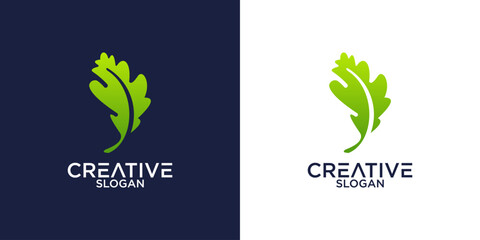 Vector leaf logo, green clean eco icon tree growth. Abstract leaf symbol logo
