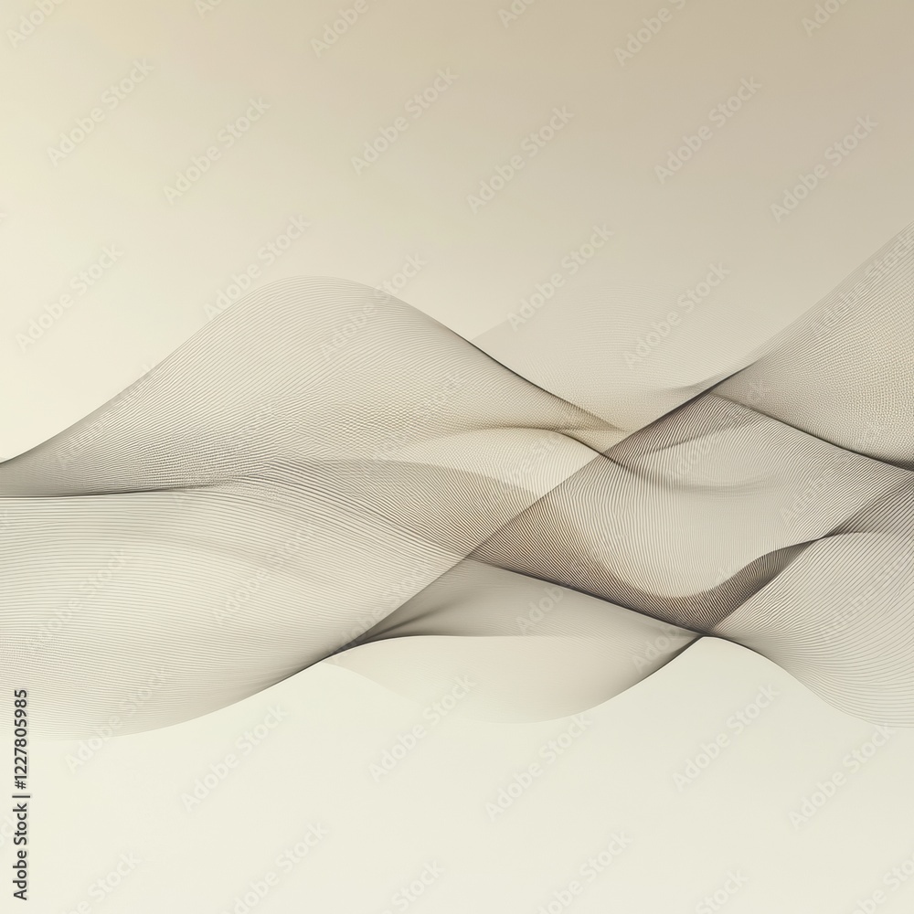 Aufkleber Flowing abstract lines create a sense of movement and depth in a minimalistic design aesthetic. Generative AI