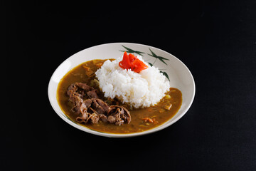 beef curry japanese food japanese food isolate in black background