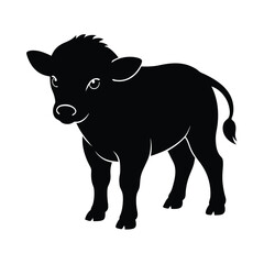 black and white bull