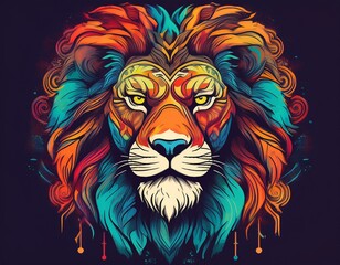 Obraz premium a vibrant lion head design on a t shirt
