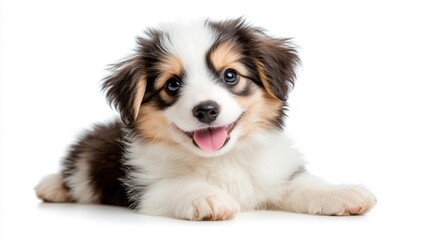 Obraz premium Adorable Australian Shepherd Puppy with Tri-color Coat. Generative AI
