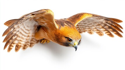 Obraz premium Majestic Red-Tailed Hawk in Flight. Generative AI