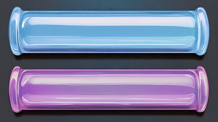 Fototapeta premium Two Glossy Cylindrical Glass Panels Displayed Horizontally