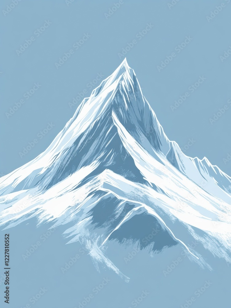 Aufkleber captivating view of a snow covered mountain peak under a clear sky during daytime exploration. gener
