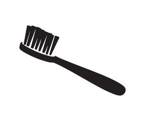 Toothbrush icon. Black Toothbrush icon on white background. Vector illustration