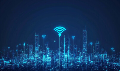 Obraz premium Exploring wireless connectivity trends in urban landscapes digital cityscape infographic technology overview innovation