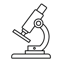 Microscope vector line art illustration